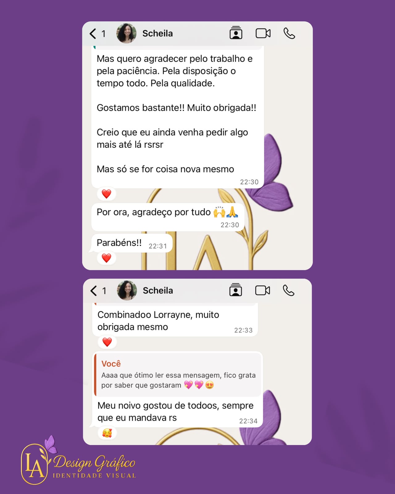 Depoimento de cliente 1 — La Design Gráfico