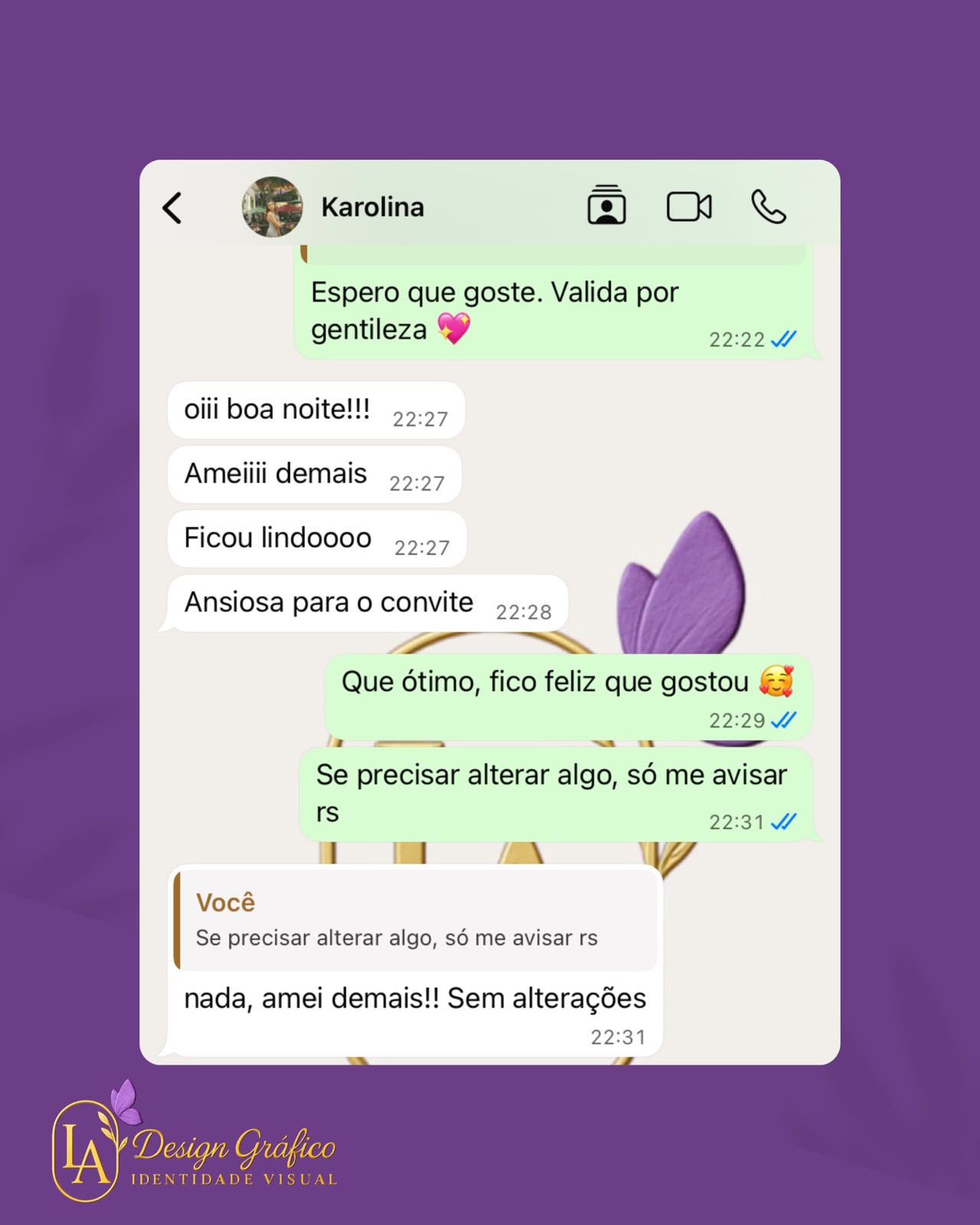 Depoimento de cliente 3 — La Design Gráfico