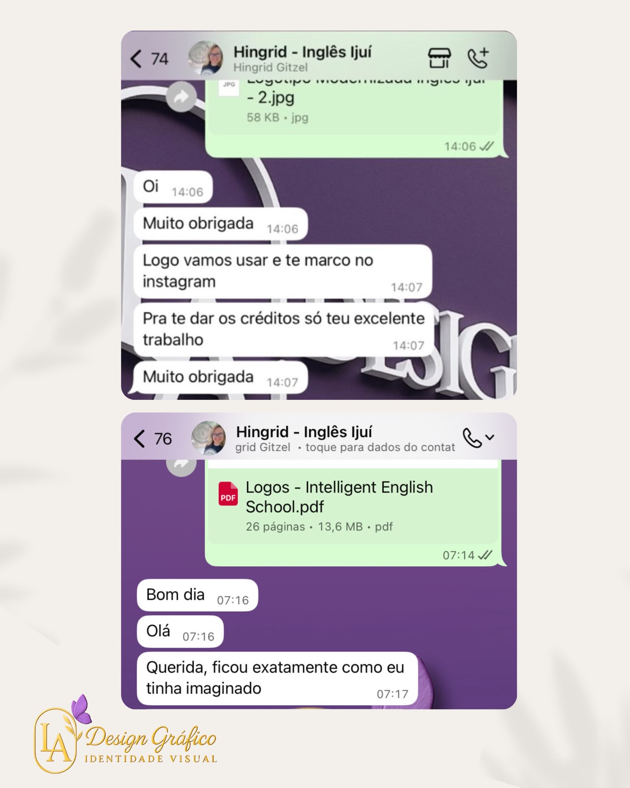 Depoimento de cliente 7 — La Design Gráfico